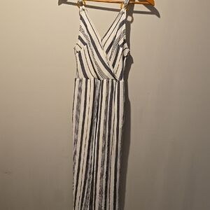 Striped Sleeveless Wide Leg Jumpsuit